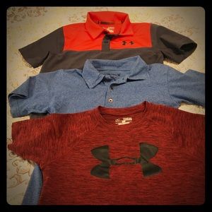 Lot of 3 boys shirts. Under Armour and Hurley